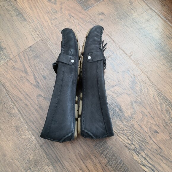 𝅺UGG Dempsey Driving Moccasins Leather Loafers Black Size 8 - Picture 5 of 8